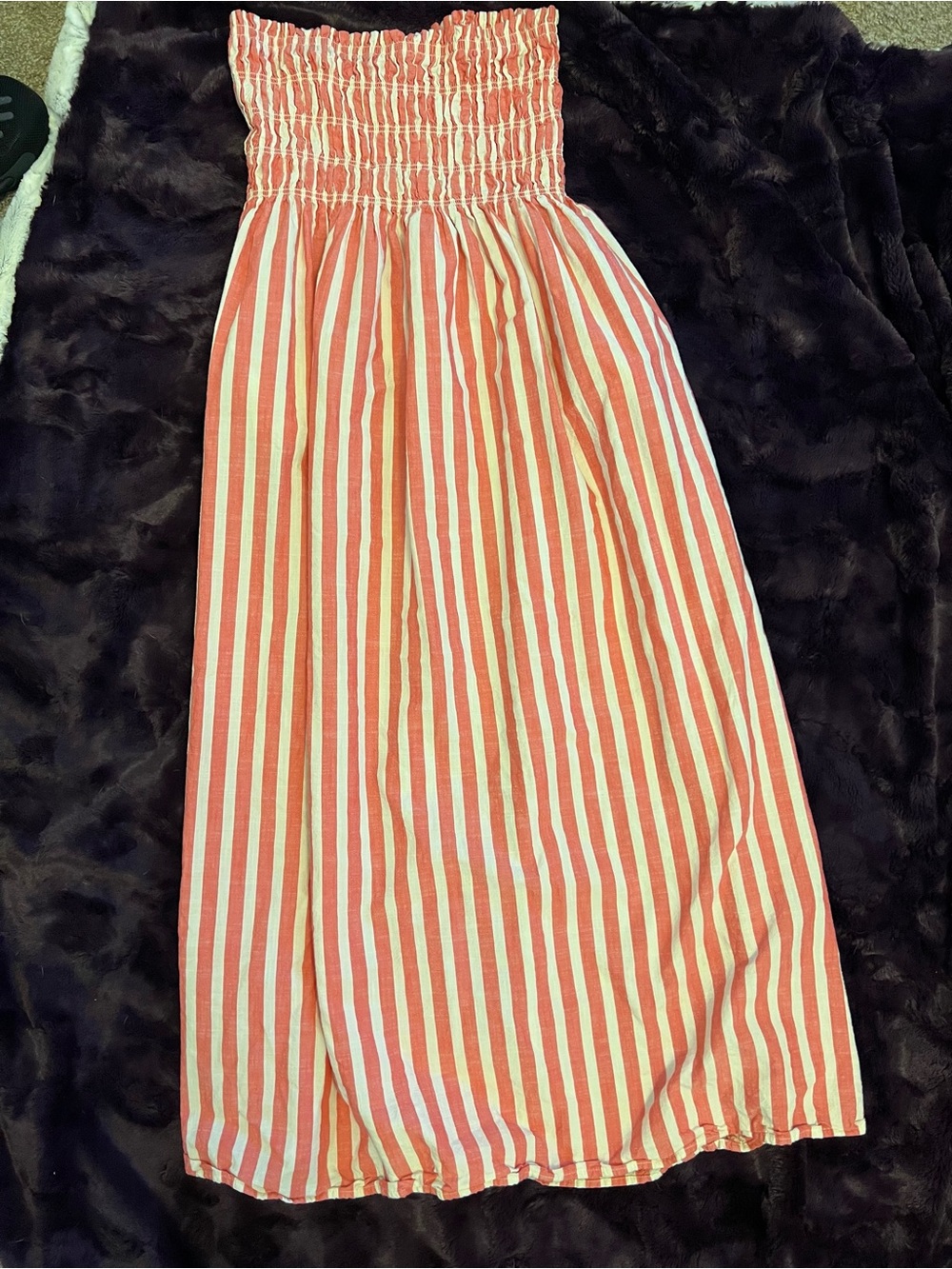 Universal Thread Strapless Red and White Stripe Maxi Dress